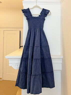 Hill House Ellie Nap Dress in Navy Brocade XS